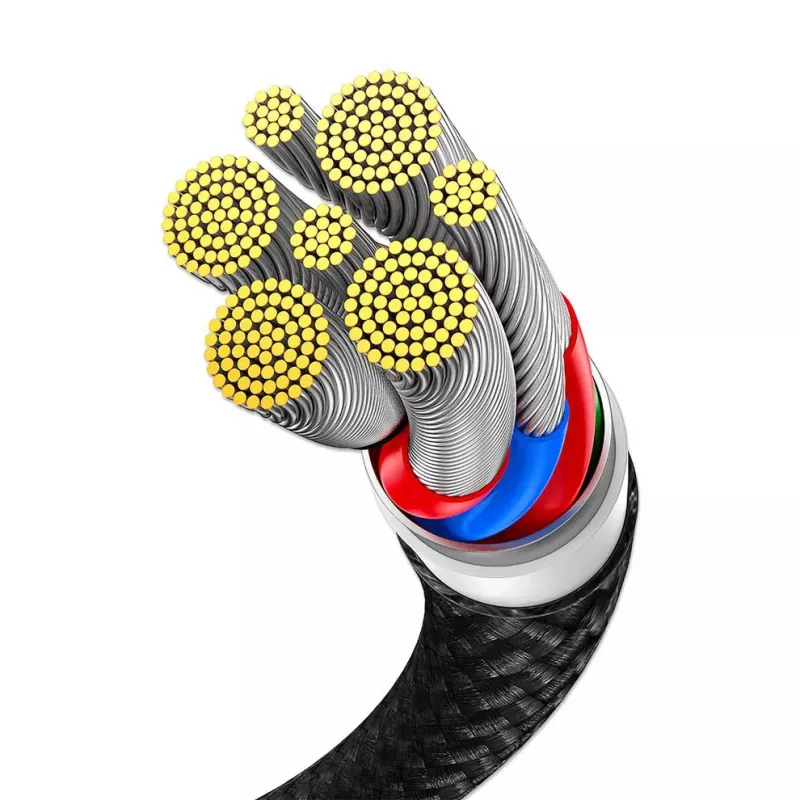 Manhattan, kabel ładujący, Dual USB-C do USB-C, 100 W, 2 m, męski na dwa męskie, inteligentny kabel rozdzielający moc, ładuje dwa urządzenia z jednego portu USB-C PD, dostarcza do 100 W dla pojedynczego ładowania oraz do 70 W + 28 W dla podwójnego ładowania, pleciona osłona, aluminiowa wtyczka, czarny