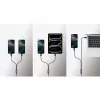 Manhattan, kabel ładujący, Dual USB-C do USB-C, 100 W, 2 m, męski na dwa męskie, inteligentny kabel rozdzielający moc, ładuje dwa urządzenia z jednego portu USB-C PD, dostarcza do 100 W dla pojedynczego ładowania oraz do 70 W + 28 W dla podwójnego ładowania, pleciona osłona, aluminiowa wtyczka, czarny