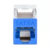Intellinet Cat6a 10G Ekranowane Bezbarzędziowe Wąskie Złącze Keystone, Płaskie, Niebieskie, RJ-45, IDC, Żeńskie, Złote