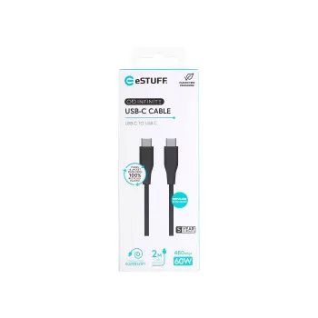 eSTUFF ES604280 kabel USB 2.0 2 m USB C Czarny