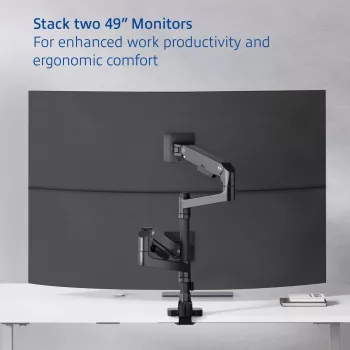 ACT Uchwyt do monitora 49 cali biurowy premium, sprężyna gazowa, montowany na słupie, 2 monitory