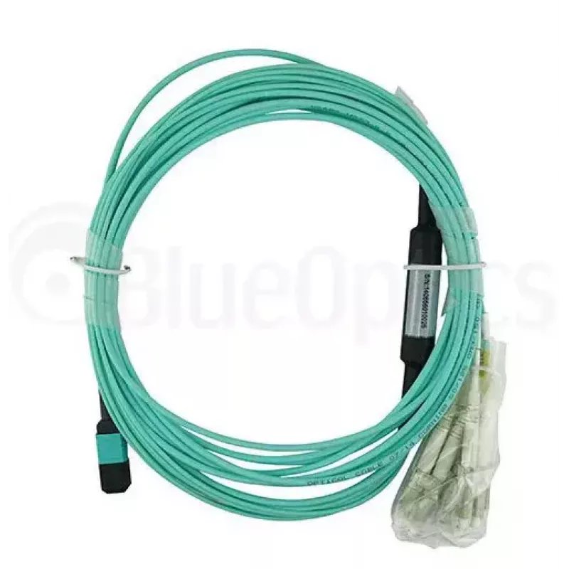Kabel światłowodowy BlueOptics OCTCABLE10M-SR 10 m OM3 MPO na 4×LC Aqua
