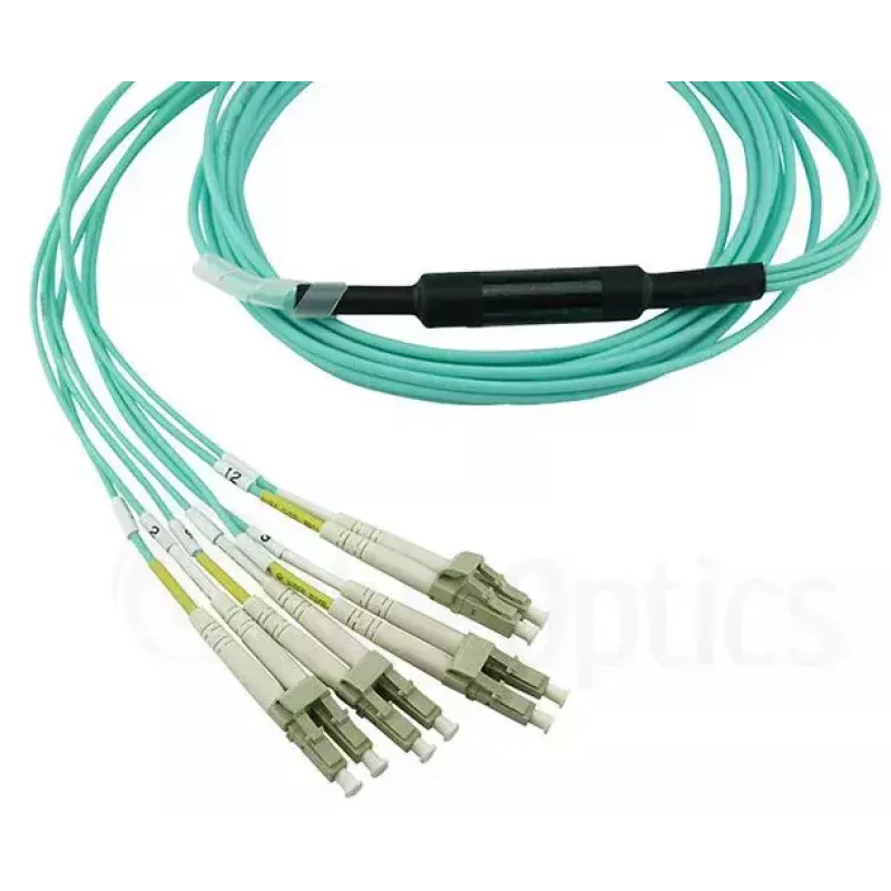 Kabel światłowodowy BlueOptics OCTCABLE10M-SR 10 m OM3 MPO na 4×LC Aqua