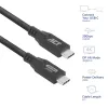 ACT USB4 20Gbps 240W USB Type-C kabel, 2 m, USB C, USB C, USB4 Gen 2x2, 20 Gbit/s, Czarny