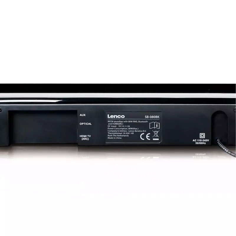 Soundbar Lenco SB-080BK czarny 2.1 kanały 80 W