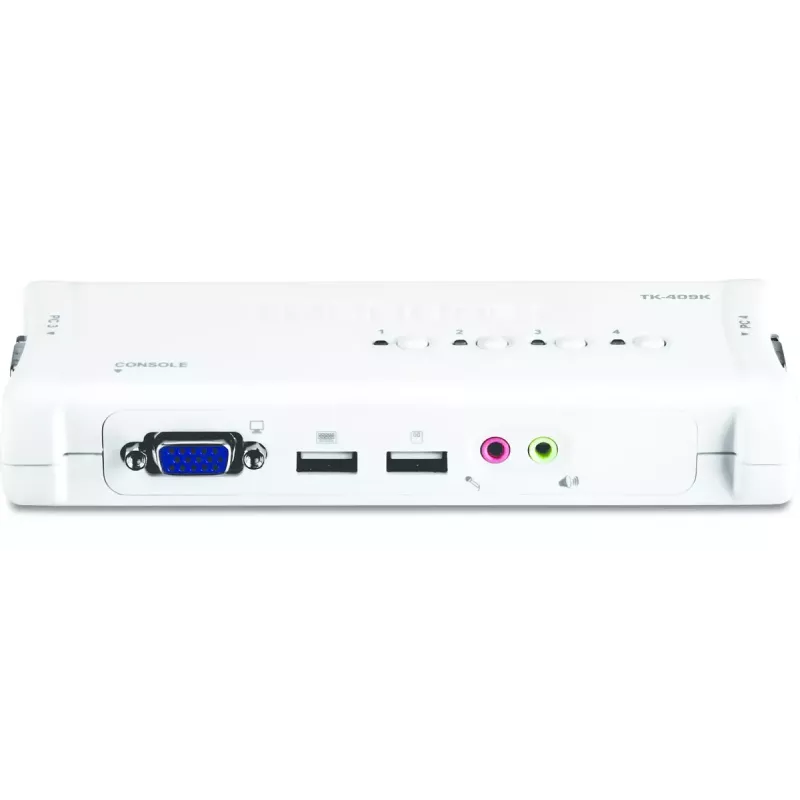 Przełącznik KVM Trendnet TK-409K USB VGA 2048x1536 1,6m przewodowy niebieski