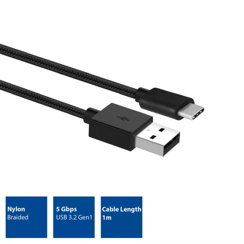 ACT USB 3.2 Gen1 kabel do ładowania/transferu danych A męski - C męski 1 metr, nylon