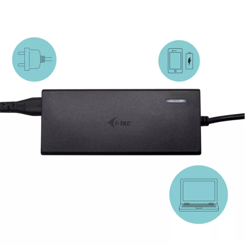 i-tec Metal USB-C Nano Dock HDMI/VGA z LAN + uniwersalna ładowarka 77 W