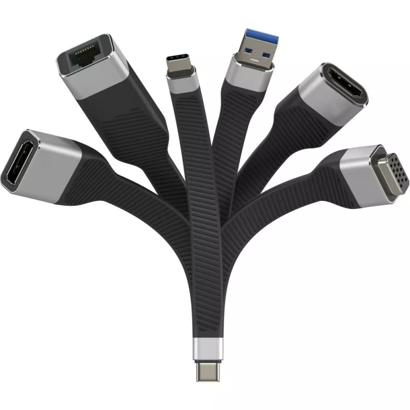 Kabel sieciowy Techly ICOC USBC-RJ45 Czarny 0,144 m