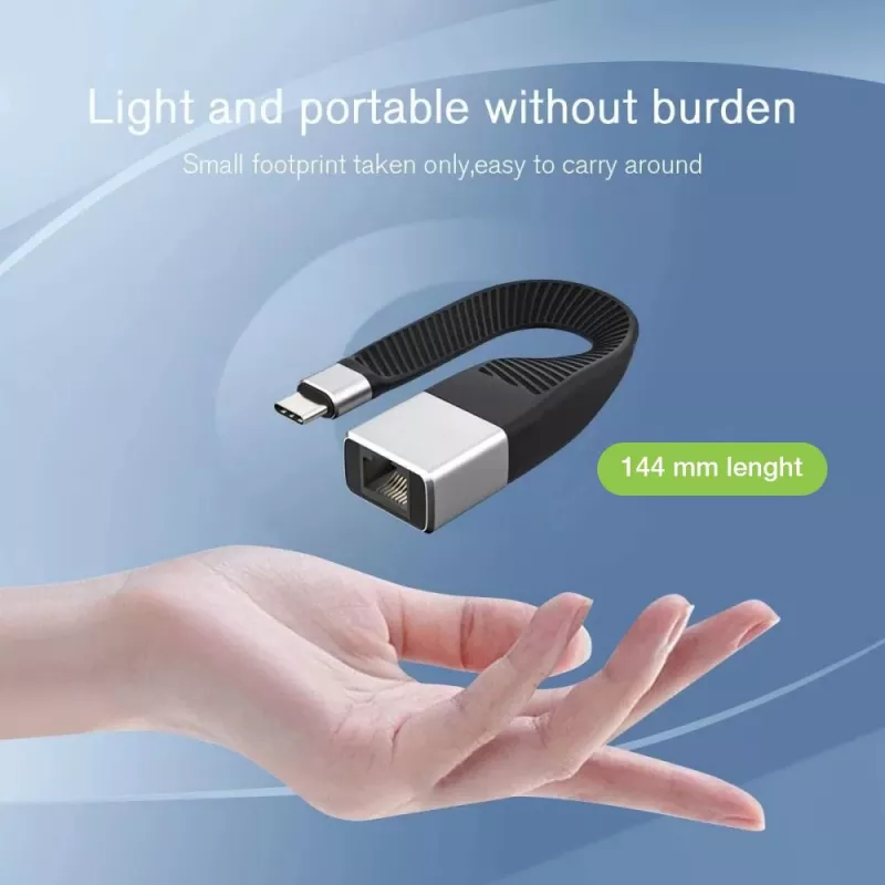 Kabel sieciowy Techly ICOC USBC-RJ45 Czarny 0,144 m