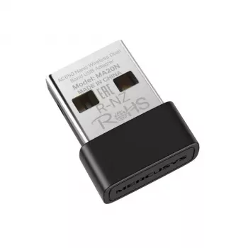 Bezprzewodowy adapter Mercusys MA20N USB Typ-A Męski Czarny