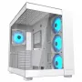 Obudowa midi tower Cougar FV150 ARGB biały — ATX/Micro-ATX/Mini-ITX, 3x120mm przód, 1x120mm tył, 2x3.5 cala + 2x2.5 cala zatoki, USB 3.2 Gen1