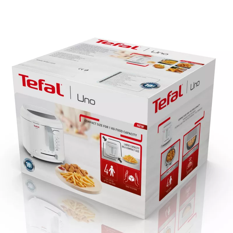 Frytownica Tefal Uno FF203130 pojedyncza 1,8 l wolnostojąca 1600 W Frytownica biała
