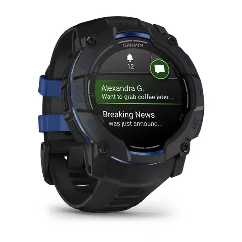 Smartwatch GARMIN Instinct 3 45 mm, 1,3-calowy AMOLED, 416×416, GPS, koperta aluminiowo-GFRP, pasek silikonowy