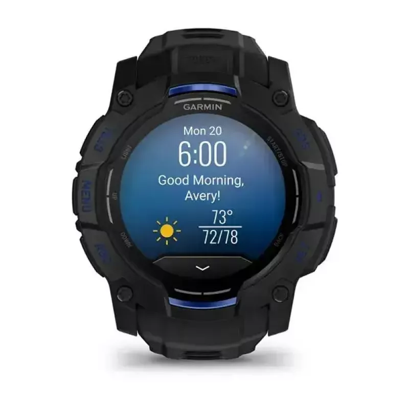 Smartwatch GARMIN Instinct 3 45 mm, 1,3-calowy AMOLED, 416×416, GPS, koperta aluminiowo-GFRP, pasek silikonowy
