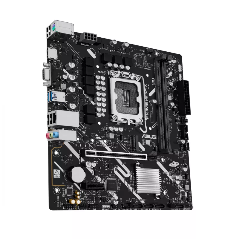 Płyta główna ASUS PRIME H810M-K — Intel H810, LGA 1851 (Socket V1), micro ATX, DDR5, do 128 GB, M.2 i SATA III, Gigabit Ethernet