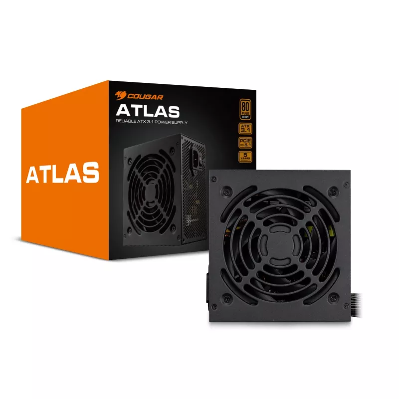 Zasilacz Cougar ATLAS 650W ATX3.1 80 PLUS Bronze, 24-pin ATX, wentylator 120 mm, czarny