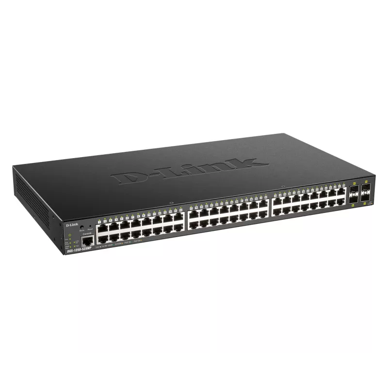 D-Link 48-portowy Gigabit Smart zarządzalny przełącznik z 4 x 10G SFP+, 370W