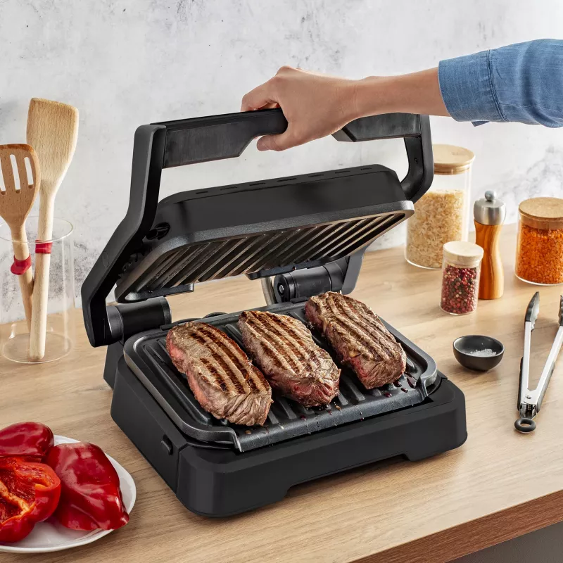 Grill kontaktowy Tefal OptiGrill 2in1 GC7728 2100W Czarny