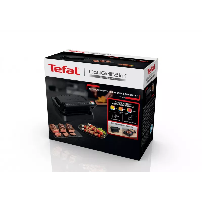 Grill kontaktowy Tefal OptiGrill 2in1 GC7728 2100W Czarny
