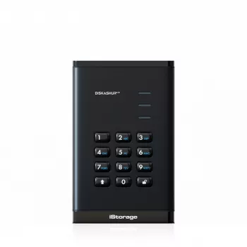 iStorage diskAshur³ 5 TB Czarny | Bezpieczny przenośny dysk twardy | Zgodność z FIPS 140-3 Poziom 3 | Common Criteria EAL 5+ | Ochrona PIN | Sprzętowe szyfrowanie AES-XTS 256-bit | Zgodność z RODO, TAA | Odporny na kurz/wodę |
