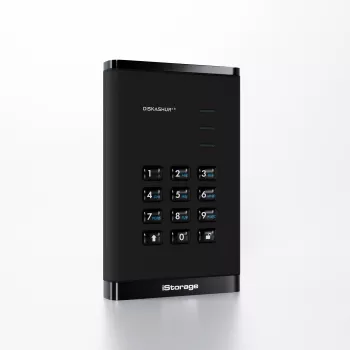 iStorage diskAshur³ 5 TB Czarny | Bezpieczny przenośny dysk twardy | Zgodność z FIPS 140-3 Poziom 3 | Common Criteria EAL 5+ | Ochrona PIN | Sprzętowe szyfrowanie AES-XTS 256-bit | Zgodność z RODO, TAA | Odporny na kurz/wodę |
