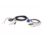 ATEN 2L-7DX2U adapter kabla wideo 1,8 m VGA (D-Sub) + 3,5 mm + USB Typ-A DVI-I + 3,5 mm + USB Typ-B Czarny, Zielony, Różowy