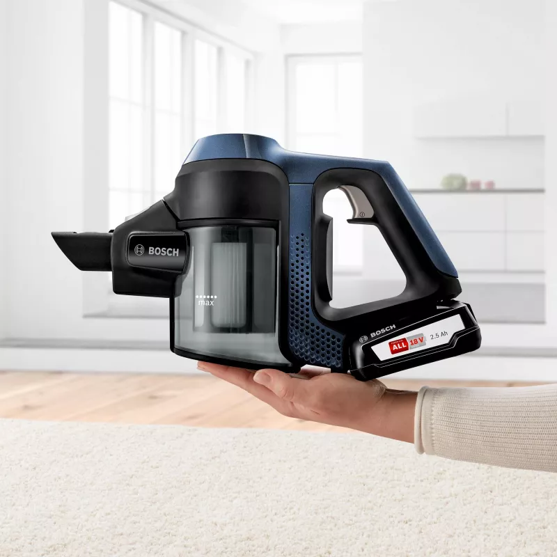 Bosch Serie 6 BBS611PCK stick vacuum/electric broom 2-in-1 stick vacuum bateria Dry Hygiene Filter Bagless niebieski 2.5 Ah