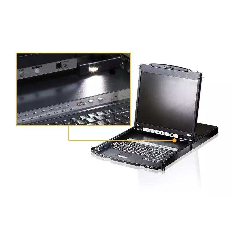 ATEN CL5816N przełącznik KVM do montażu w szafie Czarny