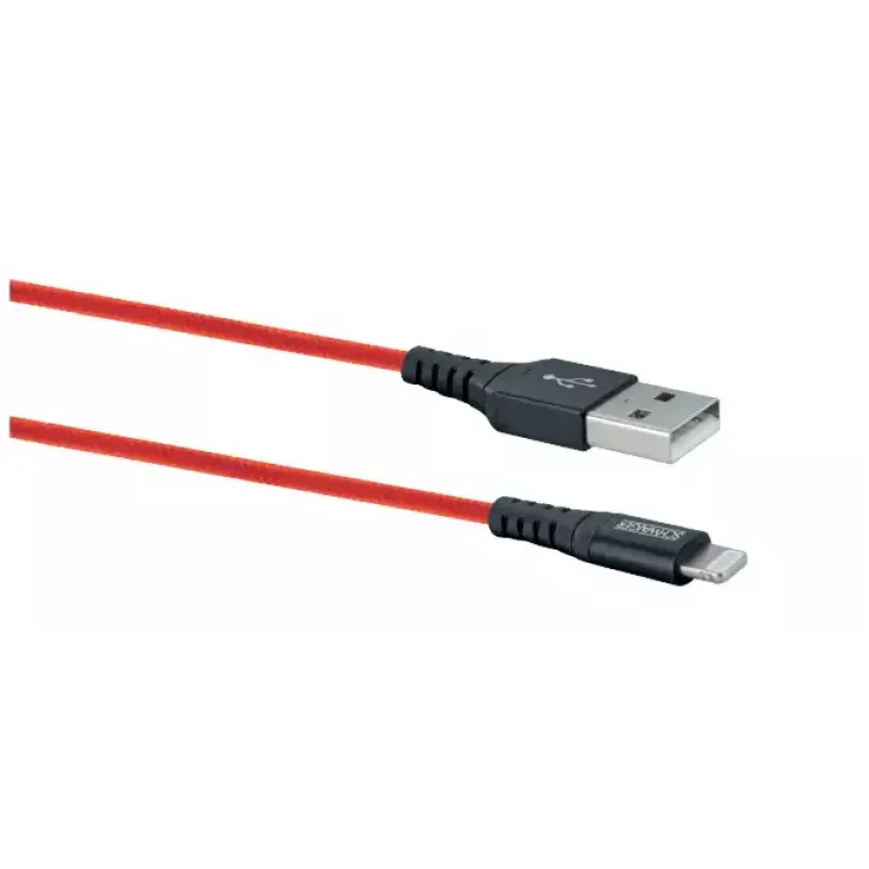 Kabel USB A do Lightning do telefonu komórkowego SCHWAIGER LPRO410 501, USB 2.0, 1,2 m, czerwony