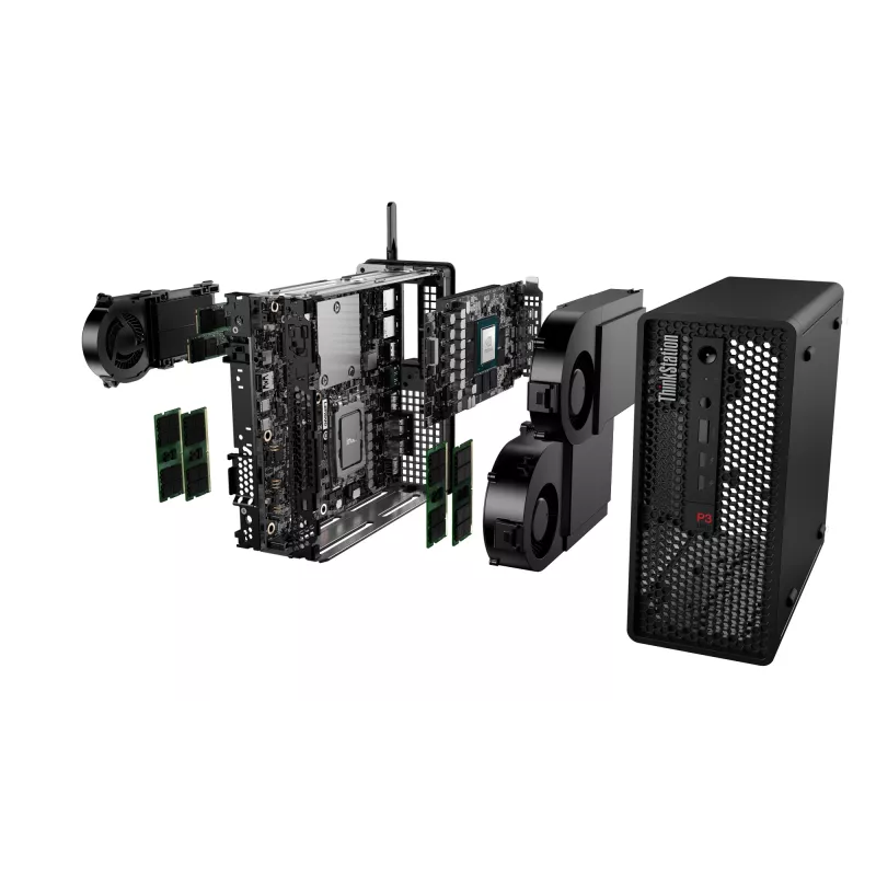 Lenovo ThinkStation P3 Ultra SFF Intel® Core™ i5 i5-14600 32 GB DDR5-SDRAM 1 TB SSD NVIDIA RTX A400 Windows 11 Pro Mini Tower Stacja robocza Czarny