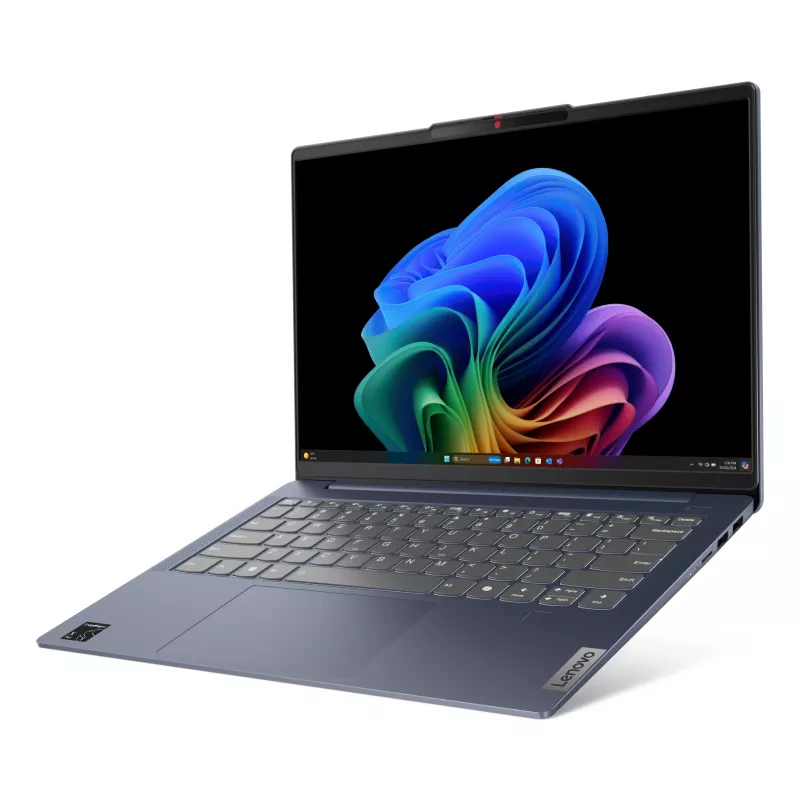 Lenovo IdeaPad cienki 5 14Q8X9 Copilot+ PC Snapdragon X1-26-100 Laptop 35,6 cm (14 cali) WUXGA 16 GB LPDDR5x-SDRAM 512 GB SSD Wi-Fi 7 (802.11be) Windows 11 Home niemiecki niebieski