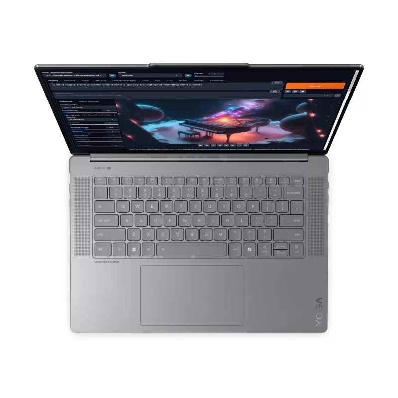 Lenovo Yoga cienki 7 15ILL9 Copilot+ PC Intel Core Ultra 7 256V Laptop 38,9 cm (15,3 cala) 2.8K 16 GB LPDDR5x-SDRAM 1 TB SSD Wi-Fi 7 (802.11be) Windows 11 Home German szary