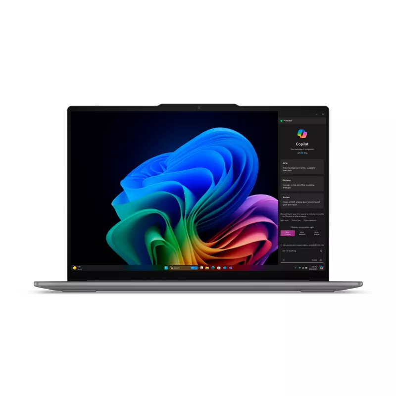 Lenovo Yoga cienki 7 15ILL9 Copilot+ PC Intel Core Ultra 7 256V Laptop 38,9 cm (15,3 cala) 2.8K 16 GB LPDDR5x-SDRAM 1 TB SSD Wi-Fi 7 (802.11be) Windows 11 Home German szary