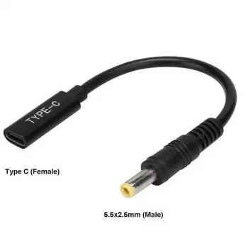 CoreParts MBXUSBC-CO0005 zmieniacz płci kabla USB C 5.5*2.5mm czarny
