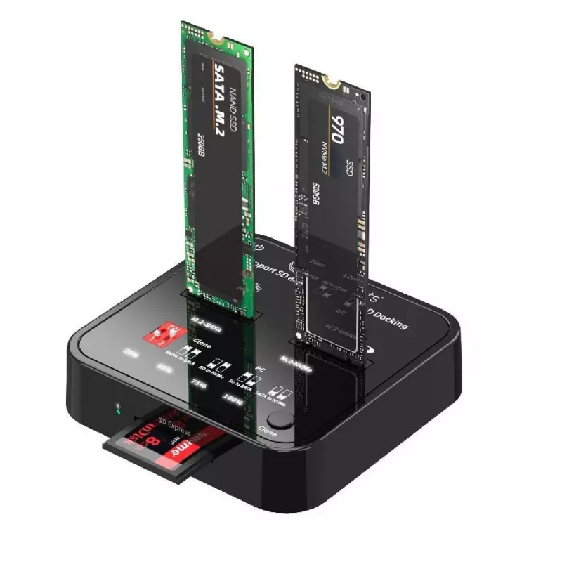 Media Duplicator CoreParts MS-CLONER-M2-SD Czarny USB Type-C M.2