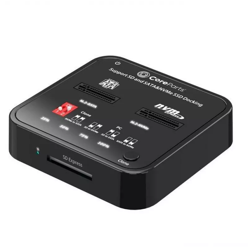 Media Duplicator CoreParts MS-CLONER-M2-SD Czarny USB Type-C M.2