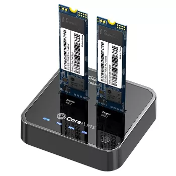 CoreParts MS-CLONER-NVME stacja dokująca do dysków USB 3.2 Gen 2 (3.1 Gen 2) Type-C Czarny