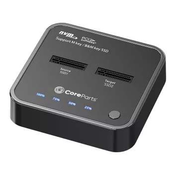 CoreParts MS-CLONER-NVME stacja dokująca do dysków USB 3.2 Gen 2 (3.1 Gen 2) Type-C Czarny