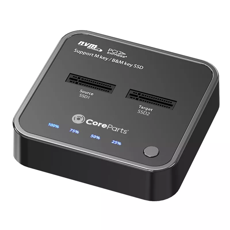 CoreParts MS-CLONER-NVME stacja dokująca do dysków USB 3.2 Gen 2 (3.1 Gen 2) Type-C Czarny