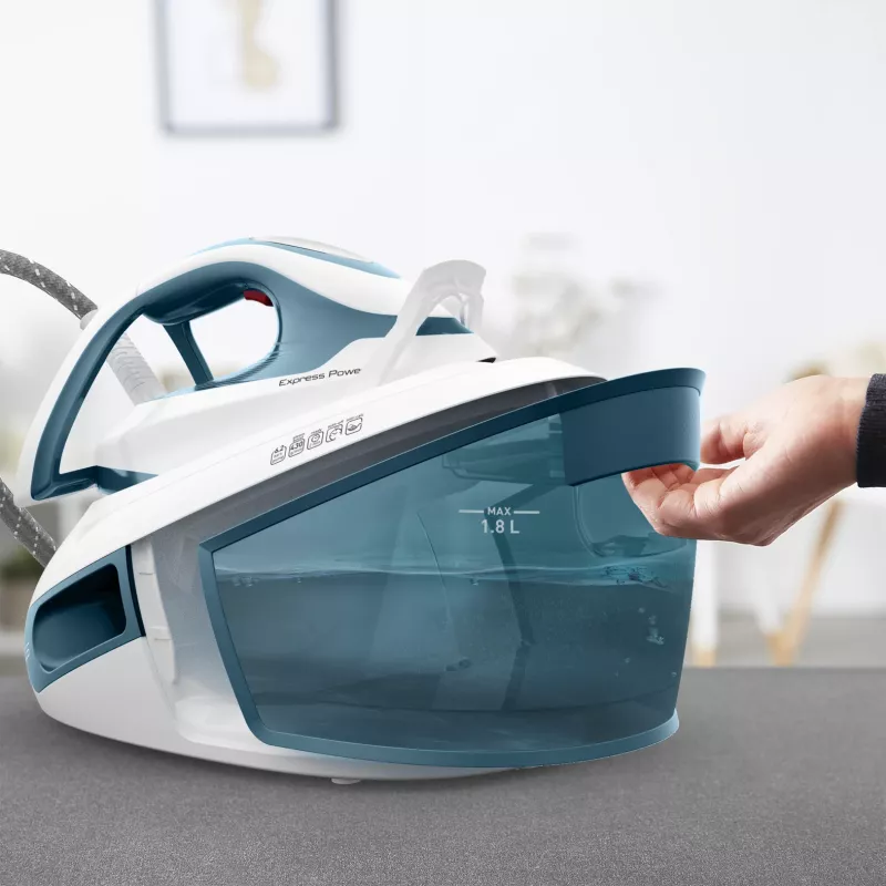 Tefal Express Power SV8111 1,8 L Stopa Durilium AirGlide Autoclean Niebieski, Biały