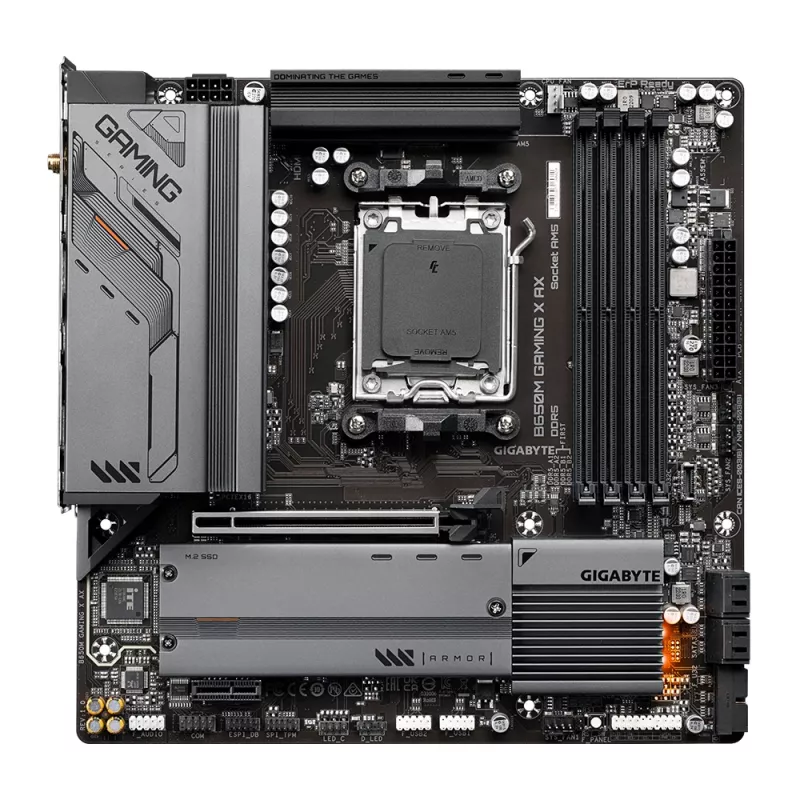Płyta główna GIGABYTE B650M GAMING X AX — AMD B650, Socket AM5, Micro ATX, DDR5, 4 DIMM, 2x M.2, Wi‑Fi 6E, 2.5GbE
