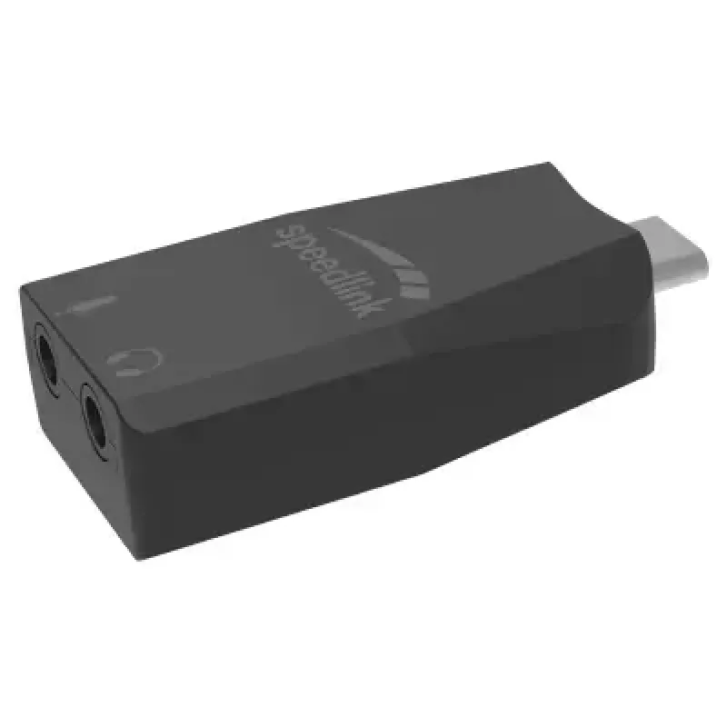 Zewnętrzny adapter audio USB Speedlink VIGO USB — interfejs USB, gniazdo słuchawkowe 3,5 mm, czarny, 8 g