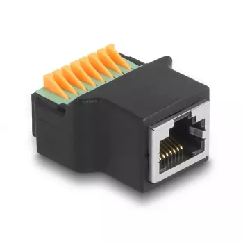 Adapter DeLOCK RJ45 żeński do listwy zaciskowej Czarny Zielony 1 szt.