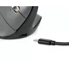 Mysz BakkerElkhuizen FastForward Pro, praworęczna, konstrukcja pionowa, optyczna, RF Wireless + Bluetooth + USB Type-C, 5000 DPI, czarna, szara