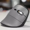 Mysz BakkerElkhuizen FastForward Pro, praworęczna, konstrukcja pionowa, optyczna, RF Wireless + Bluetooth + USB Type-C, 5000 DPI, czarna, szara