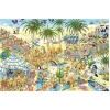 Duże puzzle Jumbo Jan van Haasteren Oaza — 1500 elementów, 900×600 mm