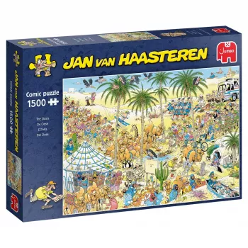 Duże puzzle Jumbo Jan van Haasteren Oaza — 1500 elementów, 900×600 mm