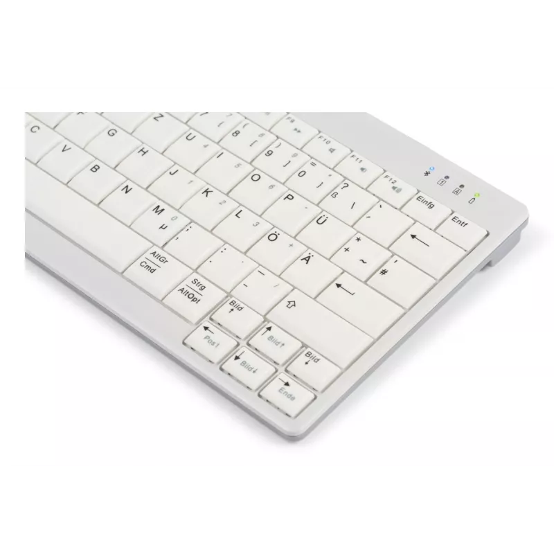 BakkerElkhuizen UltraBoard 950 V2 Wireless DE Qwertz, Tenkeyless (80 - 87%), Przewodowa i bezprzewodowa, USB + Bluetooth, Klawisz nożycowy, QWERTZ, Ciemnoszary, Jasnoszary