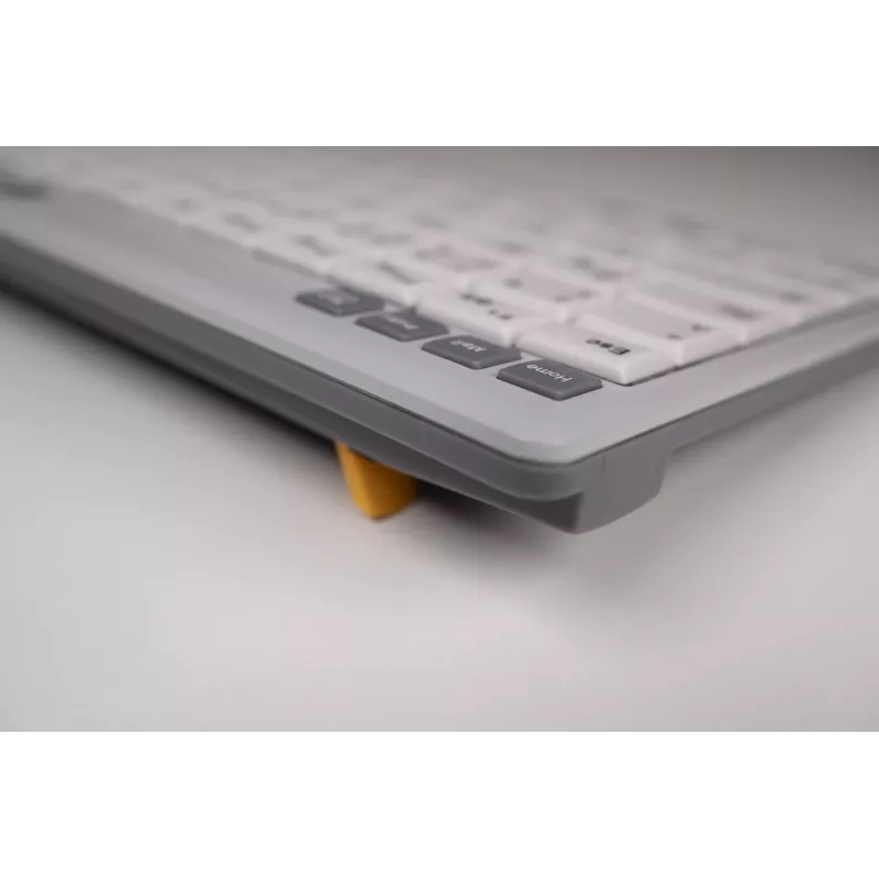 BakkerElkhuizen UltraBoard 950 V2 Wireless DE Qwertz, Tenkeyless (80 - 87%), Przewodowa i bezprzewodowa, USB + Bluetooth, Klawisz nożycowy, QWERTZ, Ciemnoszary, Jasnoszary